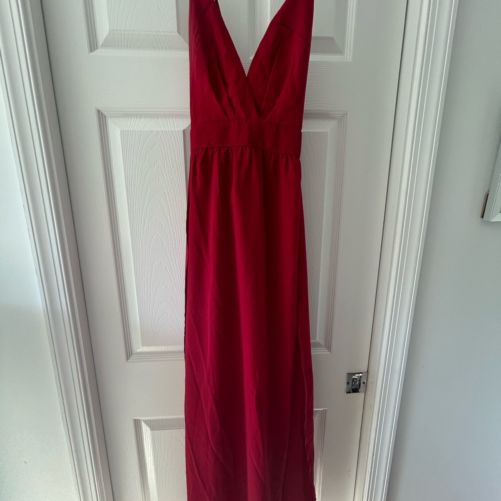 SHEIN Deep Red Maxi Dress